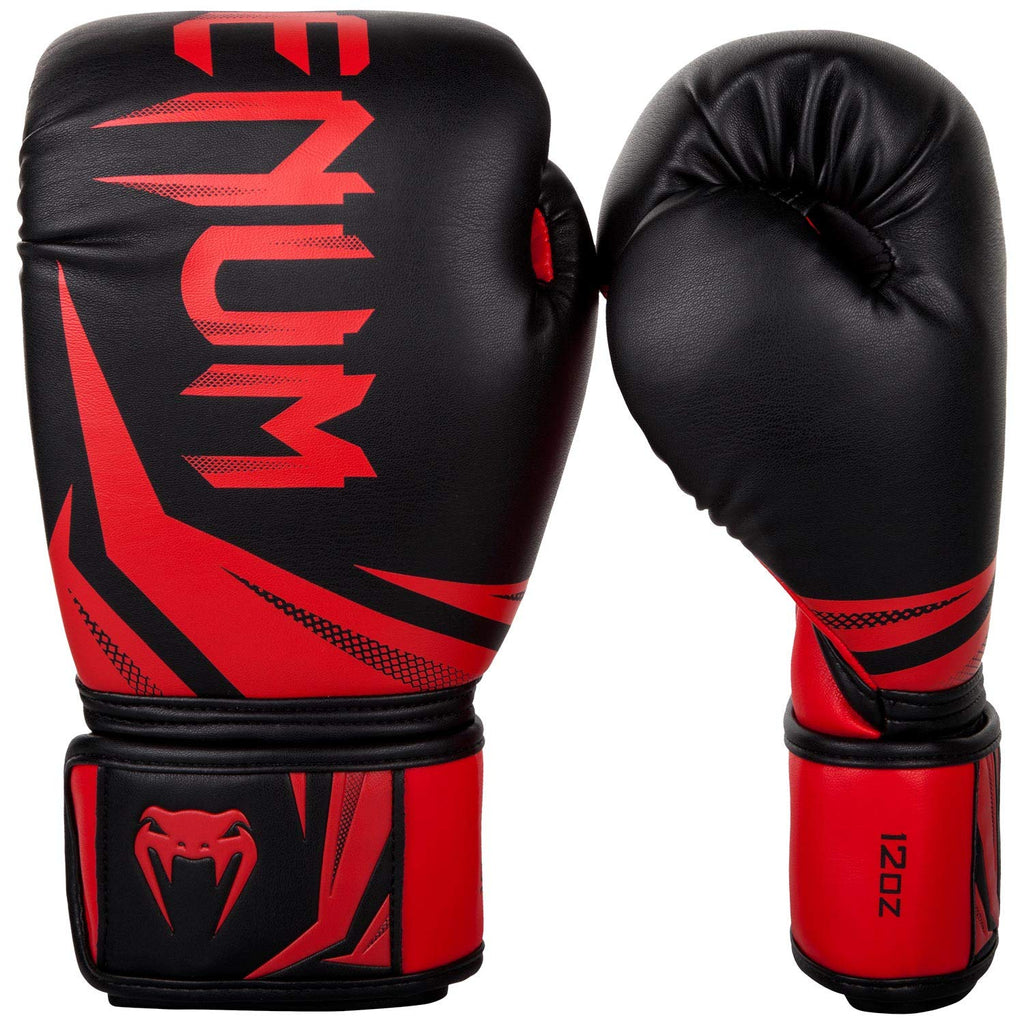 Venum Challenger 3.0 Boxing Gloves – 12 Oz Triple Density Foam – Black/Red