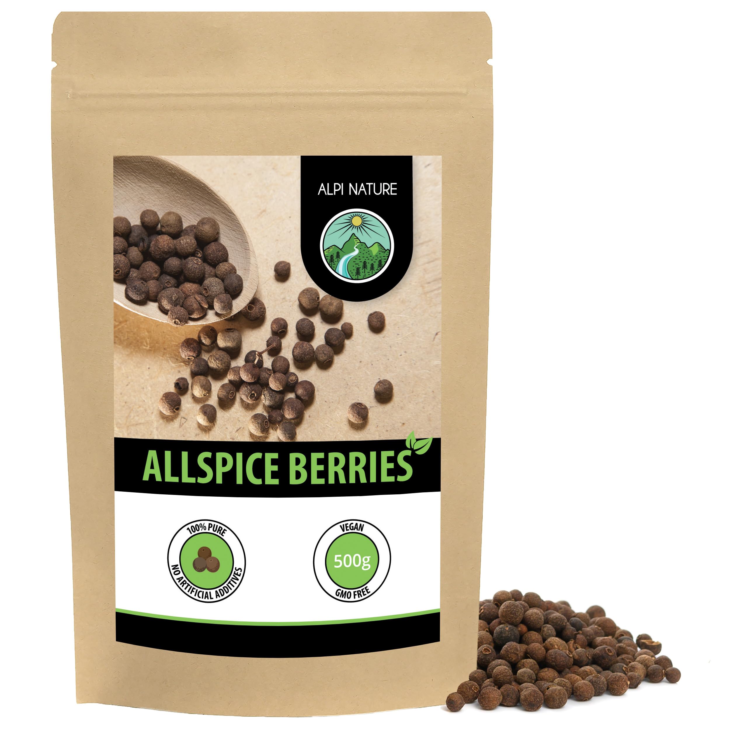 Alpi Nature Whole Allspice Berries – 500g (1.1 lb) for Cooking & Pickling