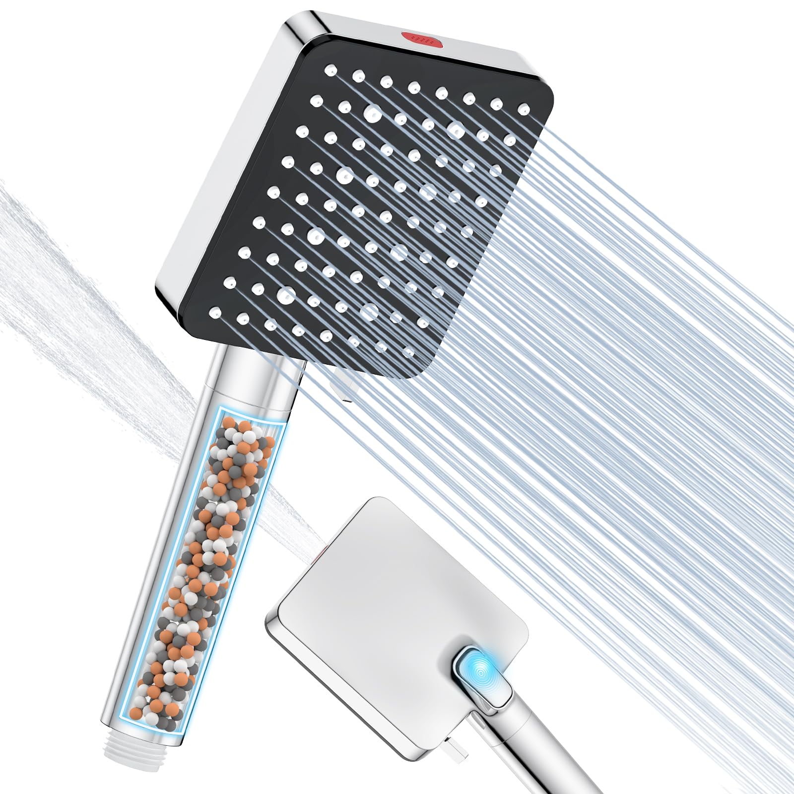 YEAUPE PRO Hard Water Filter Shower Head | High Pressure 7-Spray Modes