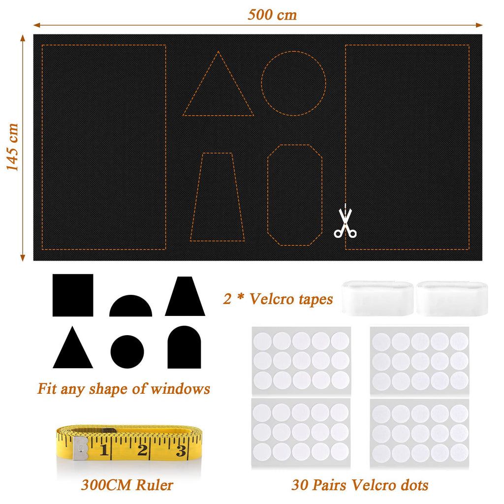 LUCMO 100% Blackout Blinds – No Drill Portable Window Shades for Nursery