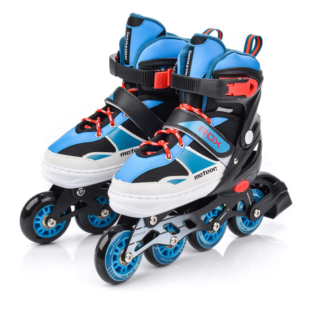 Meteor Kids Adjustable Inline Skates - ABEC 7 Roller Blades - Blue, S 30-33
