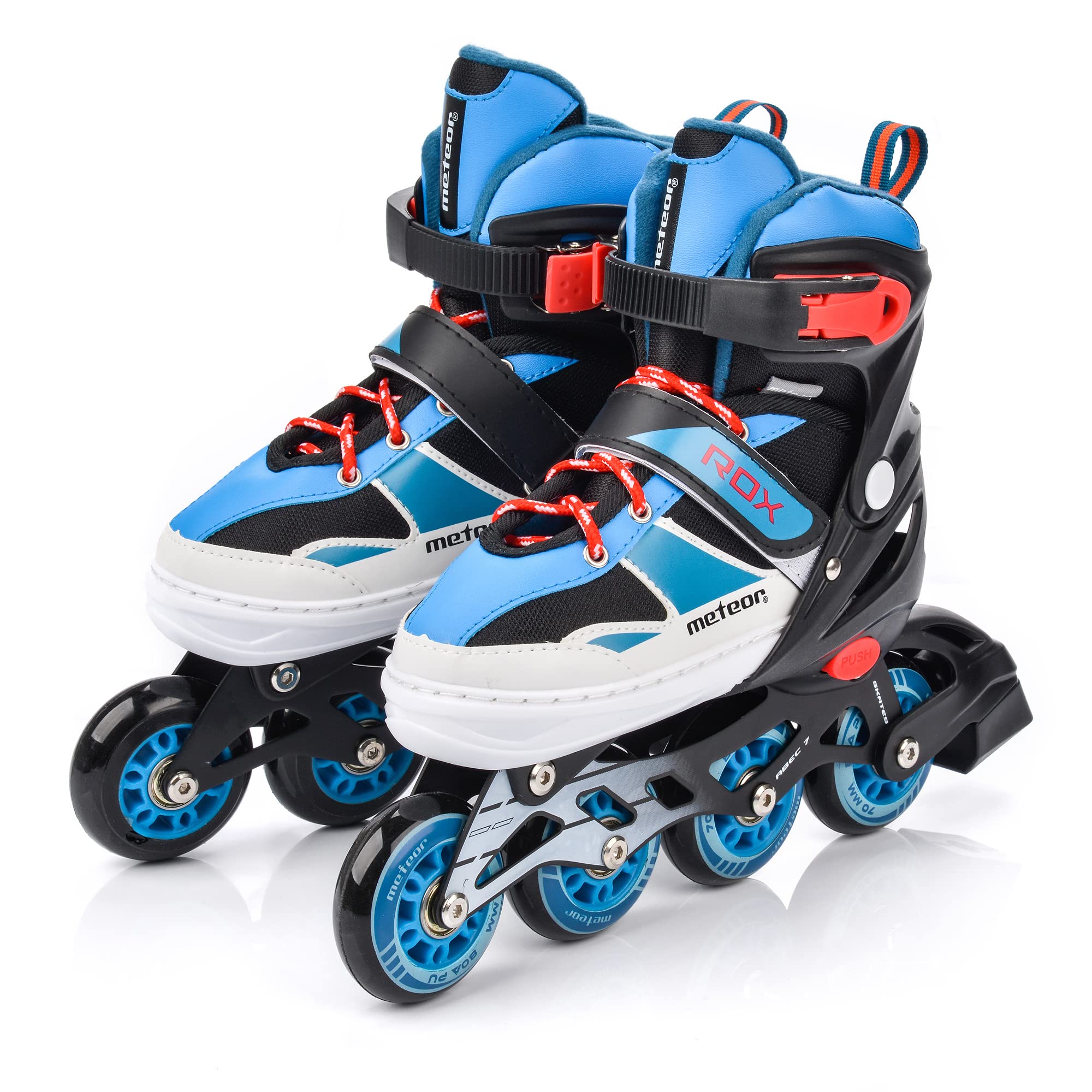 Meteor Kids Adjustable Inline Skates - ABEC 7 Roller Blades - Blue, S 30-33