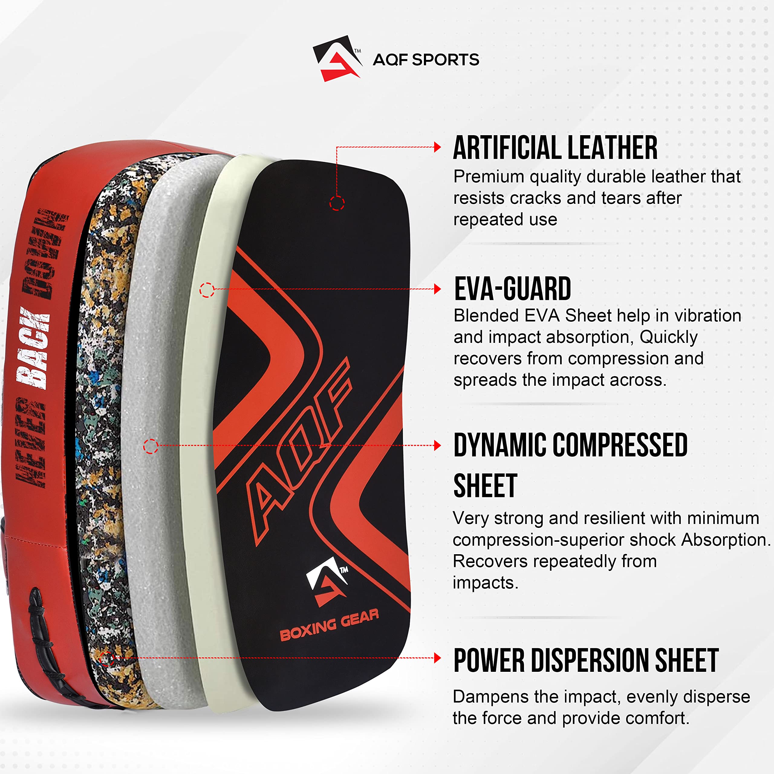 AQF Maya Hide Leather Curved Thai Kick Pads – MMA Strike Shield