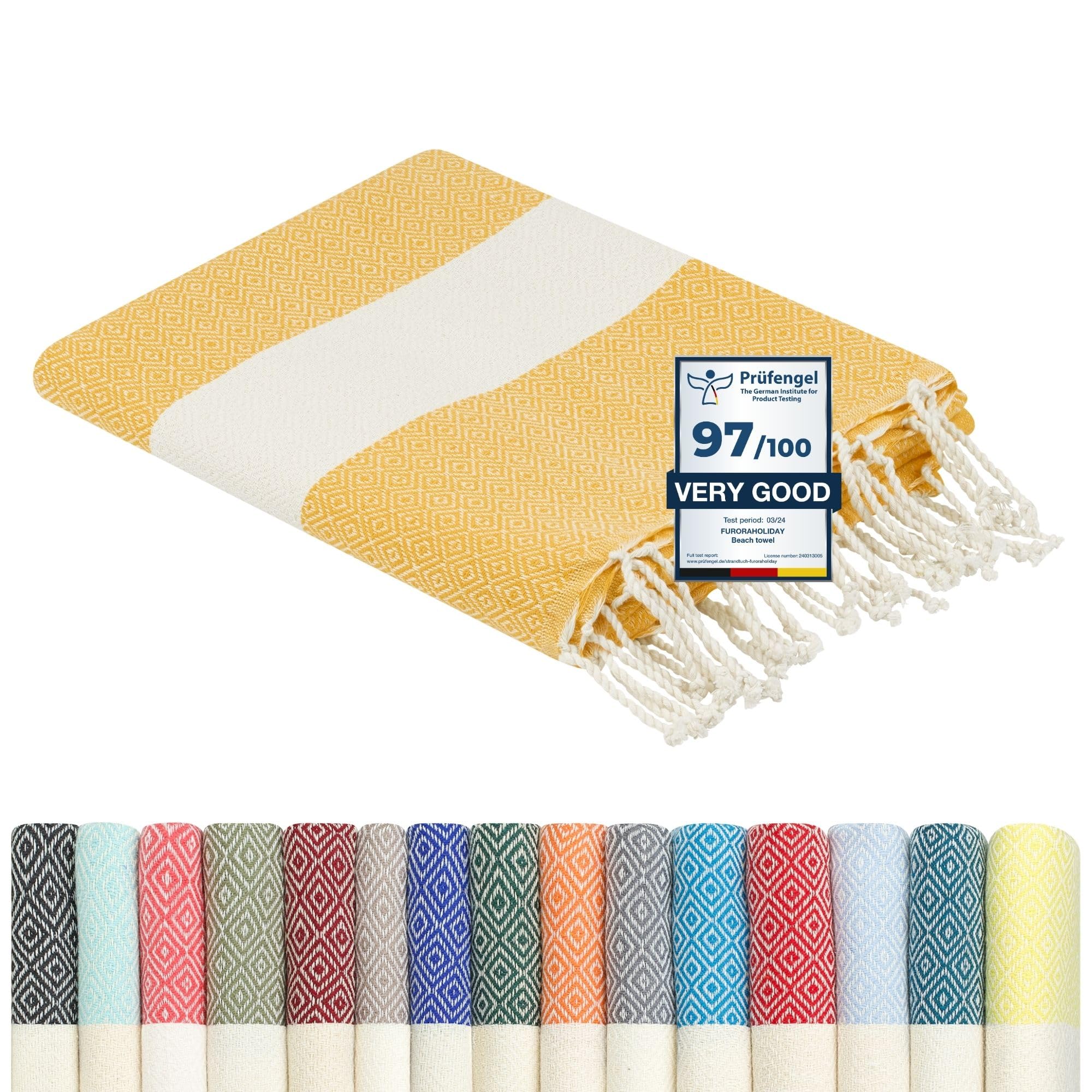Jolof Store Extra Large Turkish Hammam Beach Towel – 100% Recycled Cotton