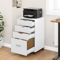 YITAHOME 4-Drawer Mobile Filing Cabinet | White Rolling Office Storage