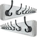 Dseap Heavy-Duty Wooden Wall Mounted Coat Rack - 97cm, 10 Hooks, 2 Pack