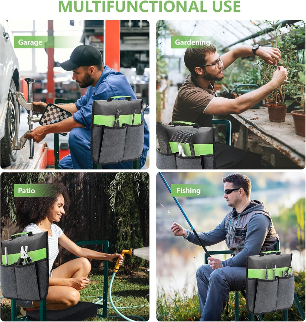 Onadak Garden Kneeler Seat - Heavy Duty Foldable Stool with Tool Bag