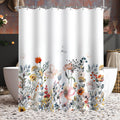 Lerores Floral Shower Curtain – 180x180cm Anti-Mould Weighted Hem Polyester