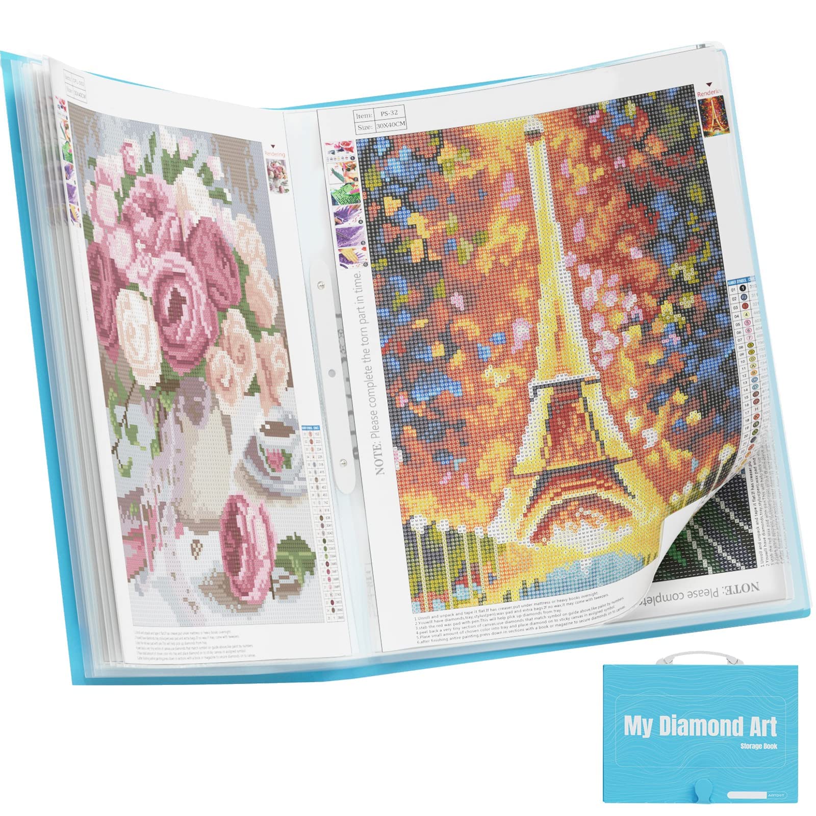ARTDOT A3 Diamond Painting Storage Book | 30 Pocket Art Portfolio Folder
