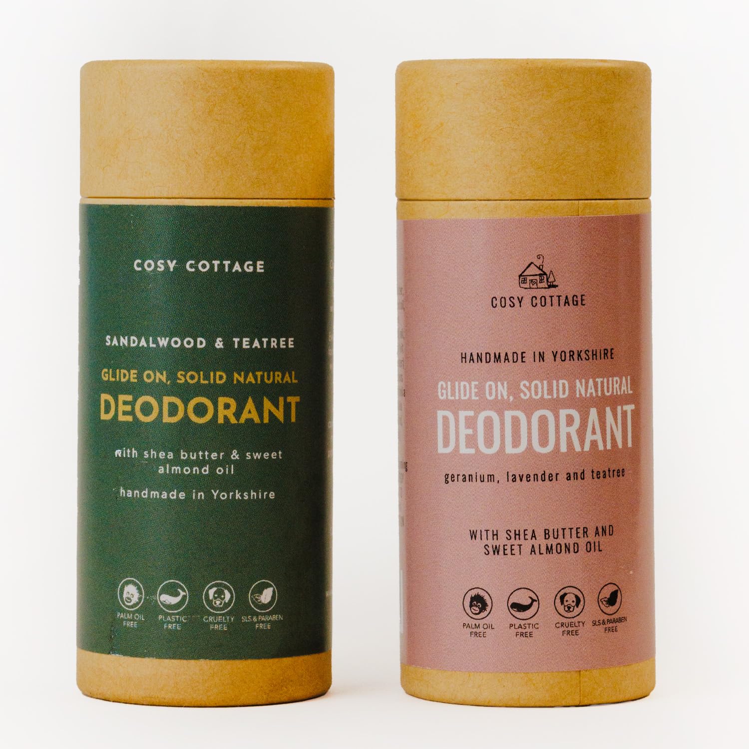 Cosy Cottage Natural Deodorant Bundle - Aluminum Free - 2 x 60g