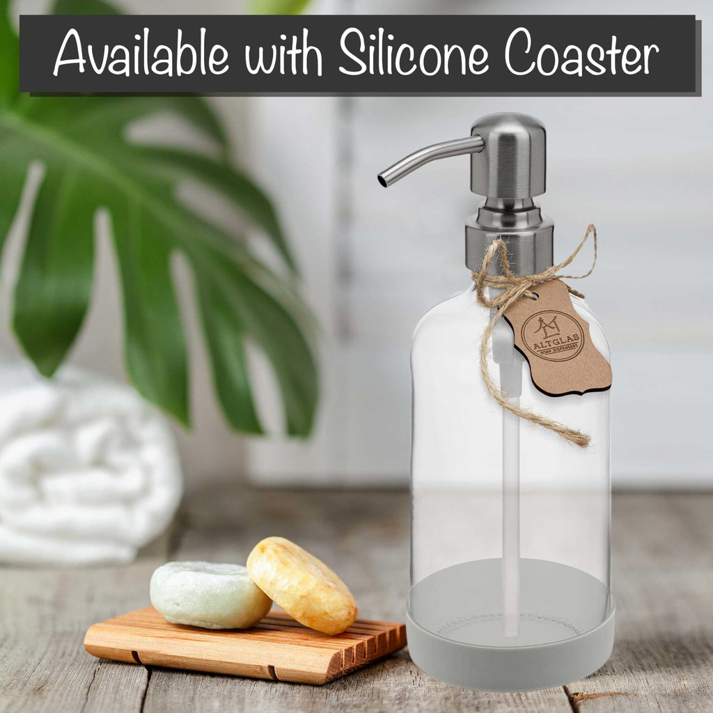 ALTGLAS 2 Pcs Refillable Clear Glass Soap Dispenser 'Sarajevo' 500ml - image 5