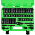 SWANLAKE 3/8" Drive Impact Socket Set | 50-Piece SAE & Metric Cr-V Steel