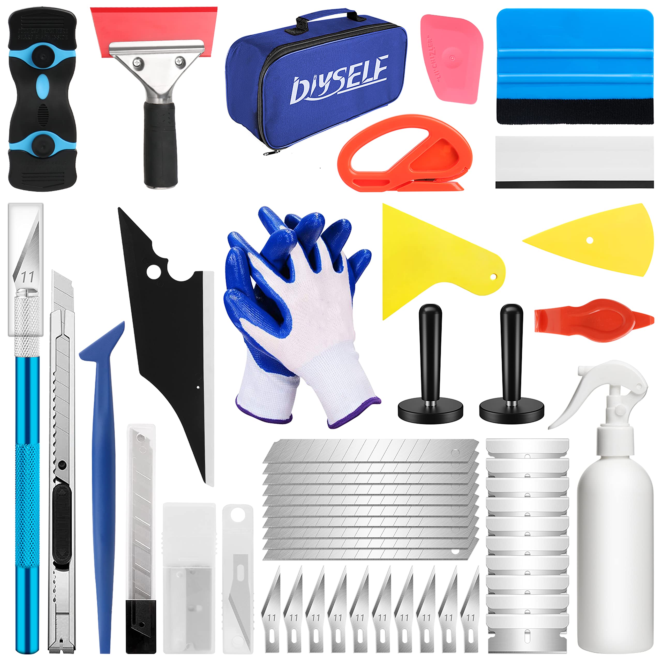 DIYSELF 45-Piece Window Tint Kit | Car Vinyl Wrap Tool Set with Squeegees