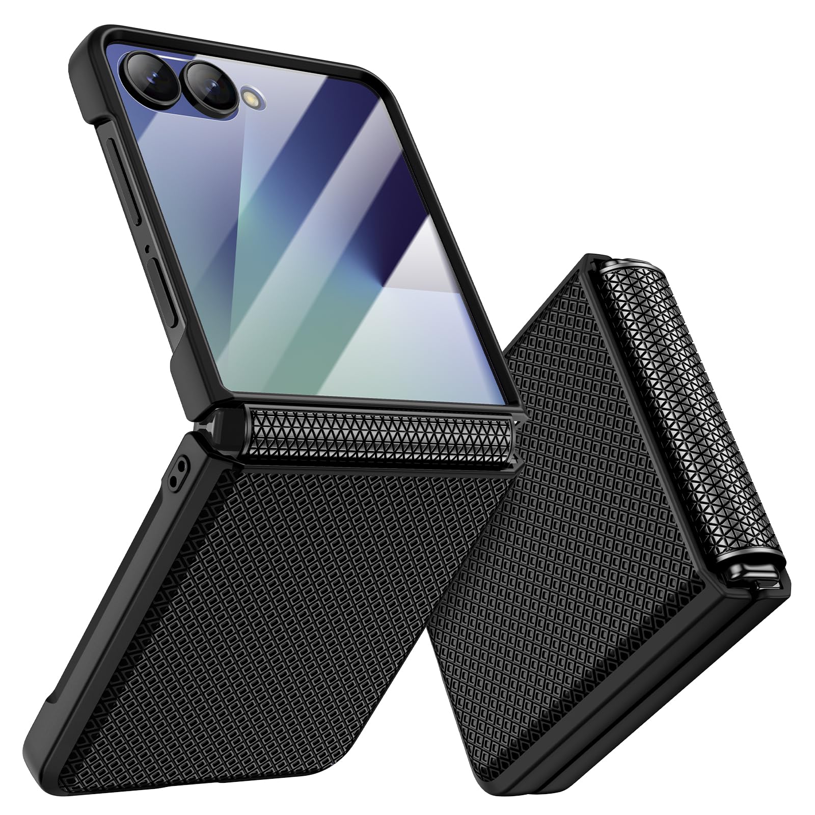 Doeshine Samsung Galaxy Z Flip 7 Case with Hinge Protection - Black