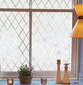 FEOMOS Frosted Lattice Window Privacy Film | UV Rejection Static Cling