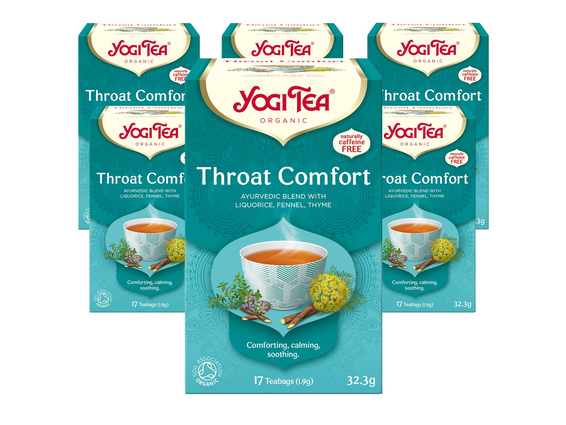 Yogi Tea Throat Comfort Organic Herbal Tea – Caffeine Free, 102 Bags