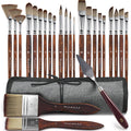 25-Piece Professional Synthetic Acrylic Paint Brush Set