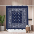 Woutay Blue Floral Shower Curtain – Mold Resistant Waterproof Polyester
