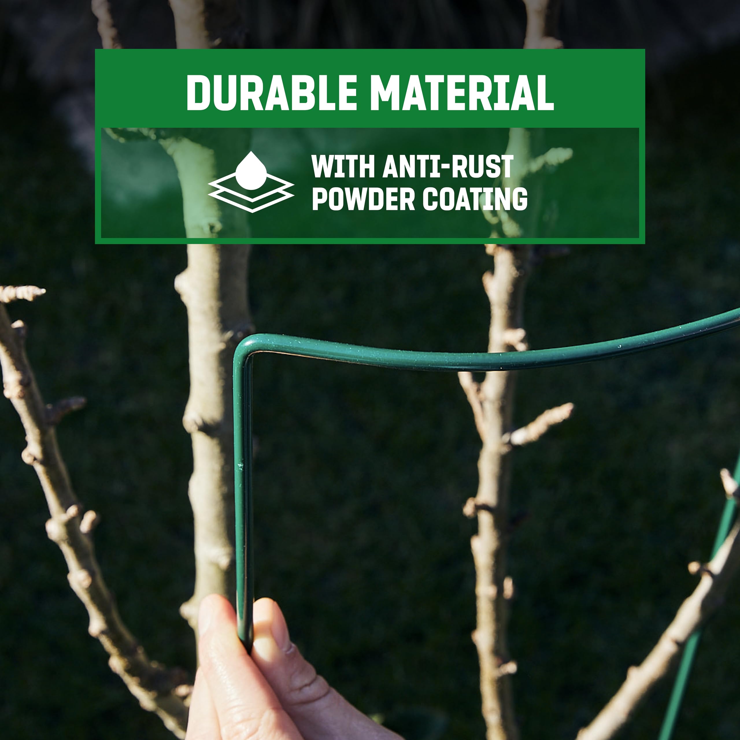 GardenGloss Shrub Supports - 5 Pcs Rustproof Green Steel - 100x40cm