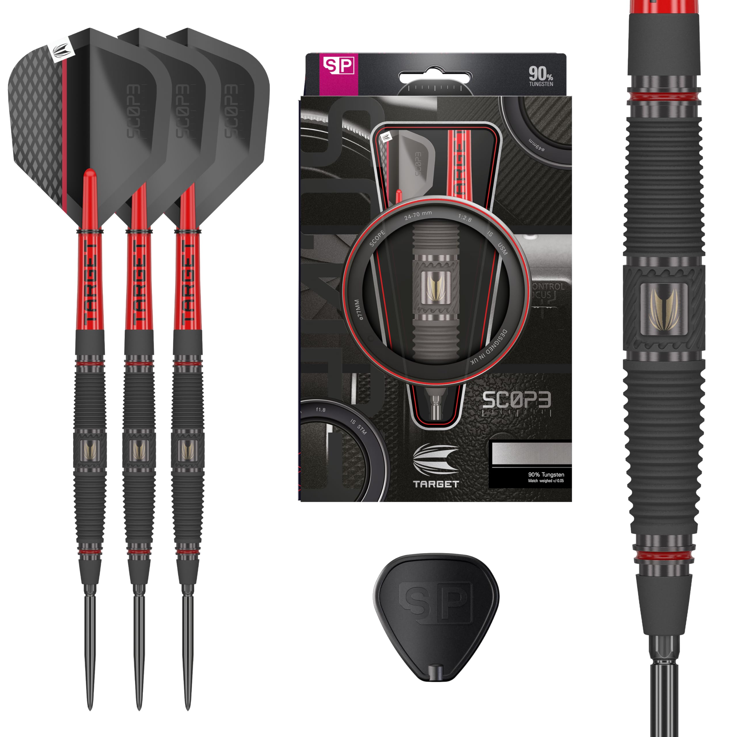 Target Darts Scope 04 Steel Tip Darts - 90% Tungsten 22g Swiss Point Set