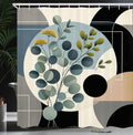 Abakuhaus Eucalyptus Leaves Fabric Shower Curtain | Waterproof & Washable