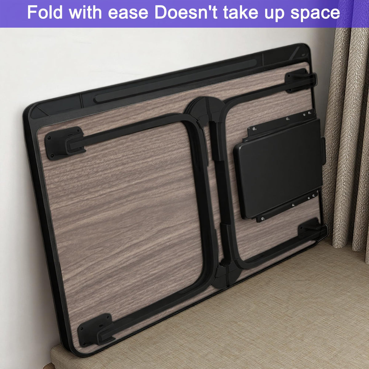Laptop Bed Desk,Lap Desk for Breakfast in Bed, Work and Study, Home Office, Laptop Stand for Sofa、Couch、Bed, 60x40 Brown