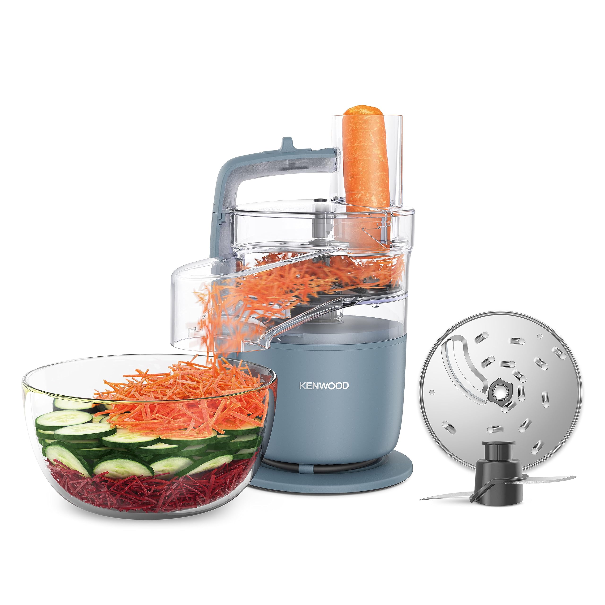 Kenwood MultiPro Go Food Processor – 1.3L Compact Chopper & Slicer, Grey