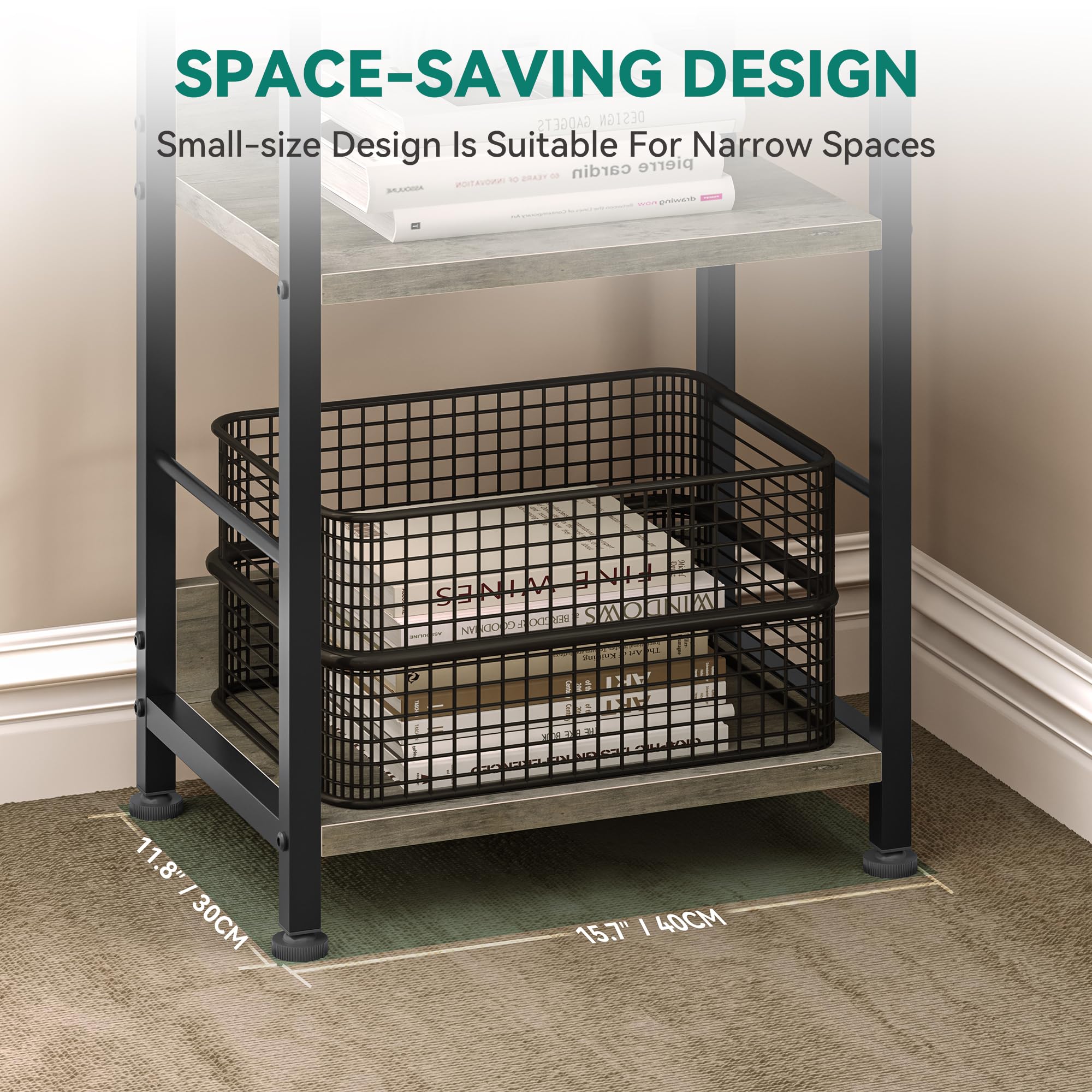YITAHOME 6-Tier Industrial Bookcase | Tall Metal and Wood Storage Shelf