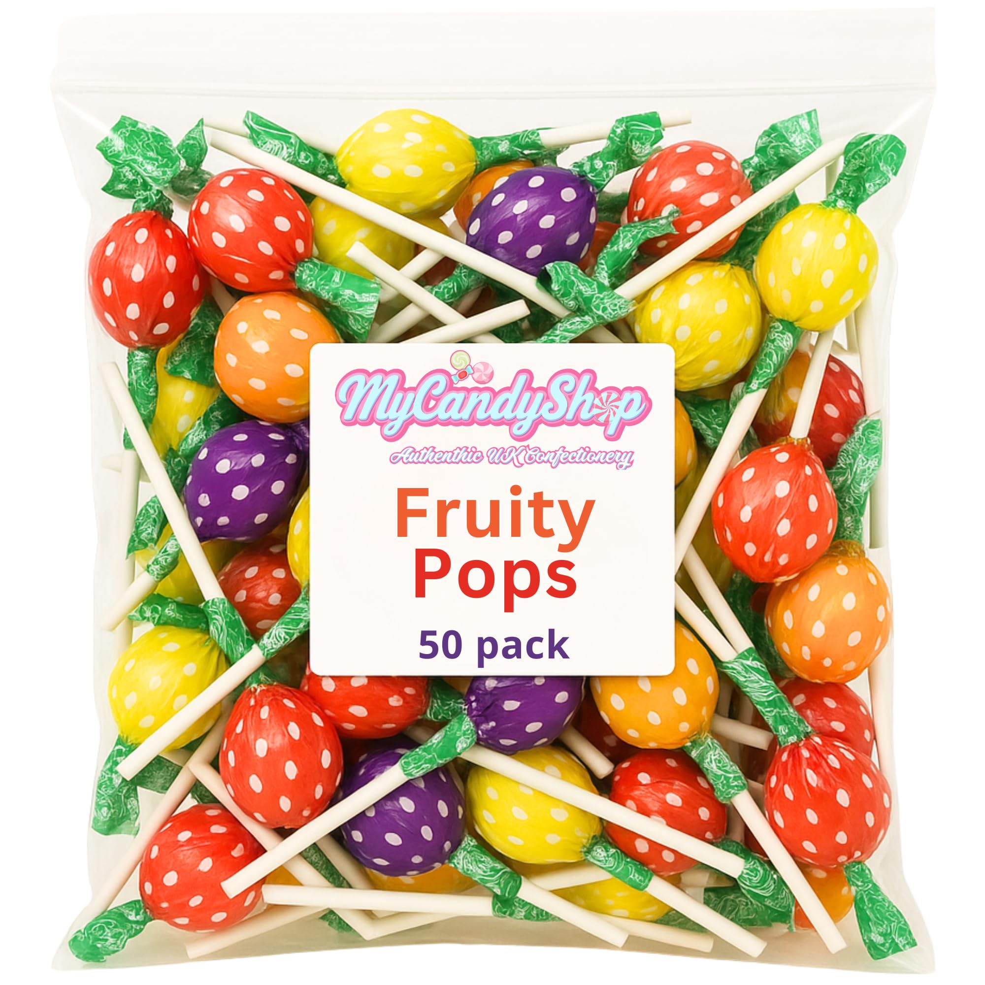 Swizzles Fruity Pops Lollies – 50 Retro Vegan Fruit Lollipops
