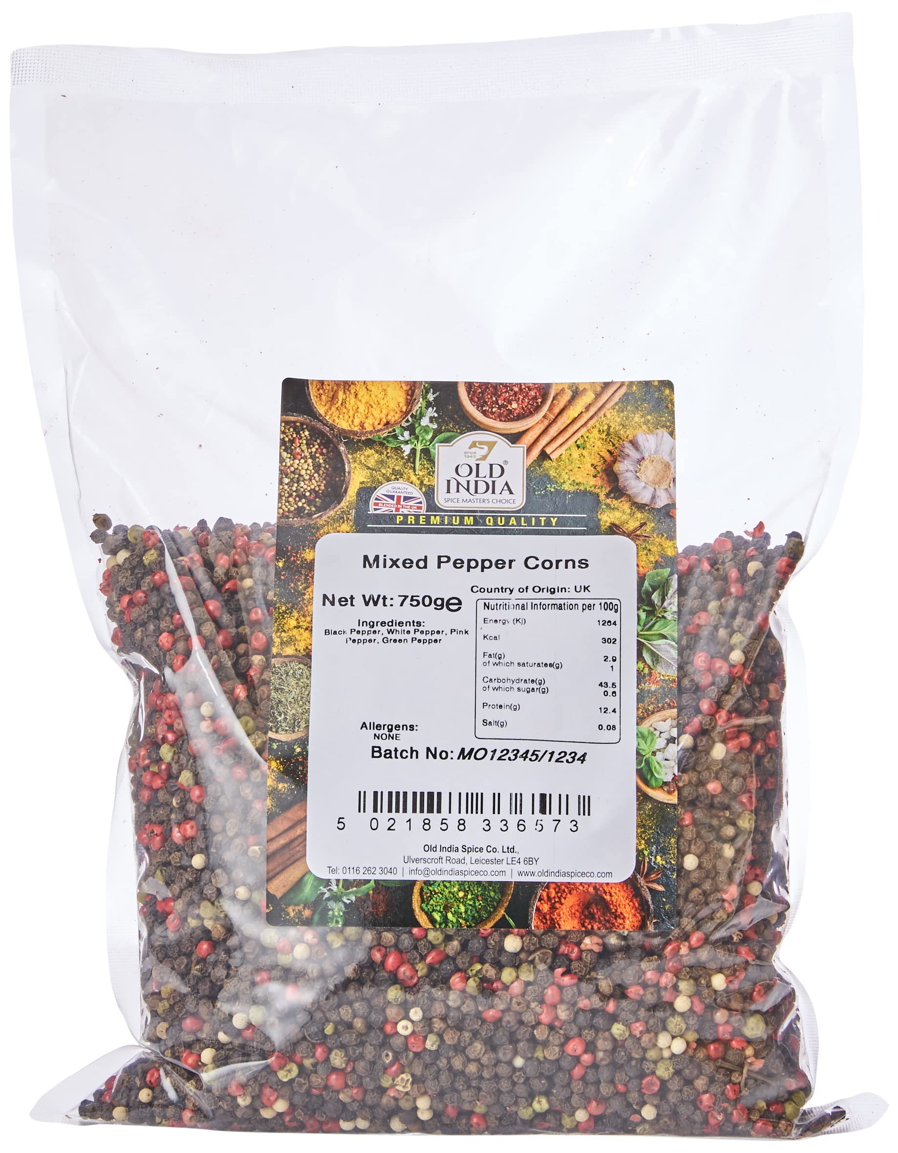 Old India Mixed Peppercorns – 750g Whole Natural Gourmet Spices