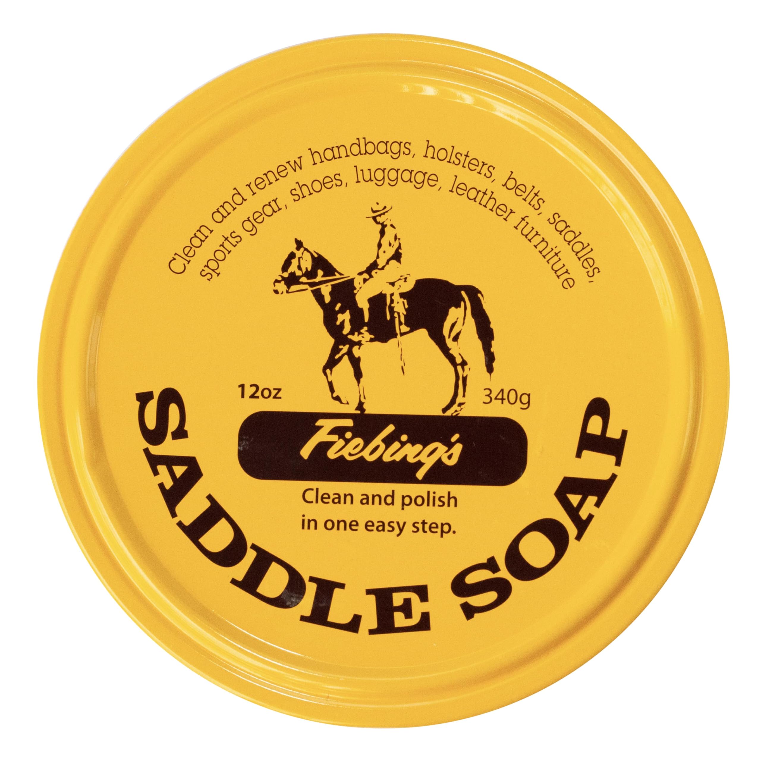 Fiebing's Yellow Saddle Soap – 12 oz Leather Cleaner and Conditioner