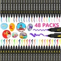 Laconile 48 Acrylic Paint Pens | Dual Tip Markers for Rock & Glass
