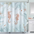 Bonhause Seahorse Shower Curtain | 180x180cm Coastal Ocean Polyester