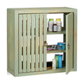 Relaxdays Vintage Bamboo Wall Cabinet | 2-Door Bathroom Storage - Green