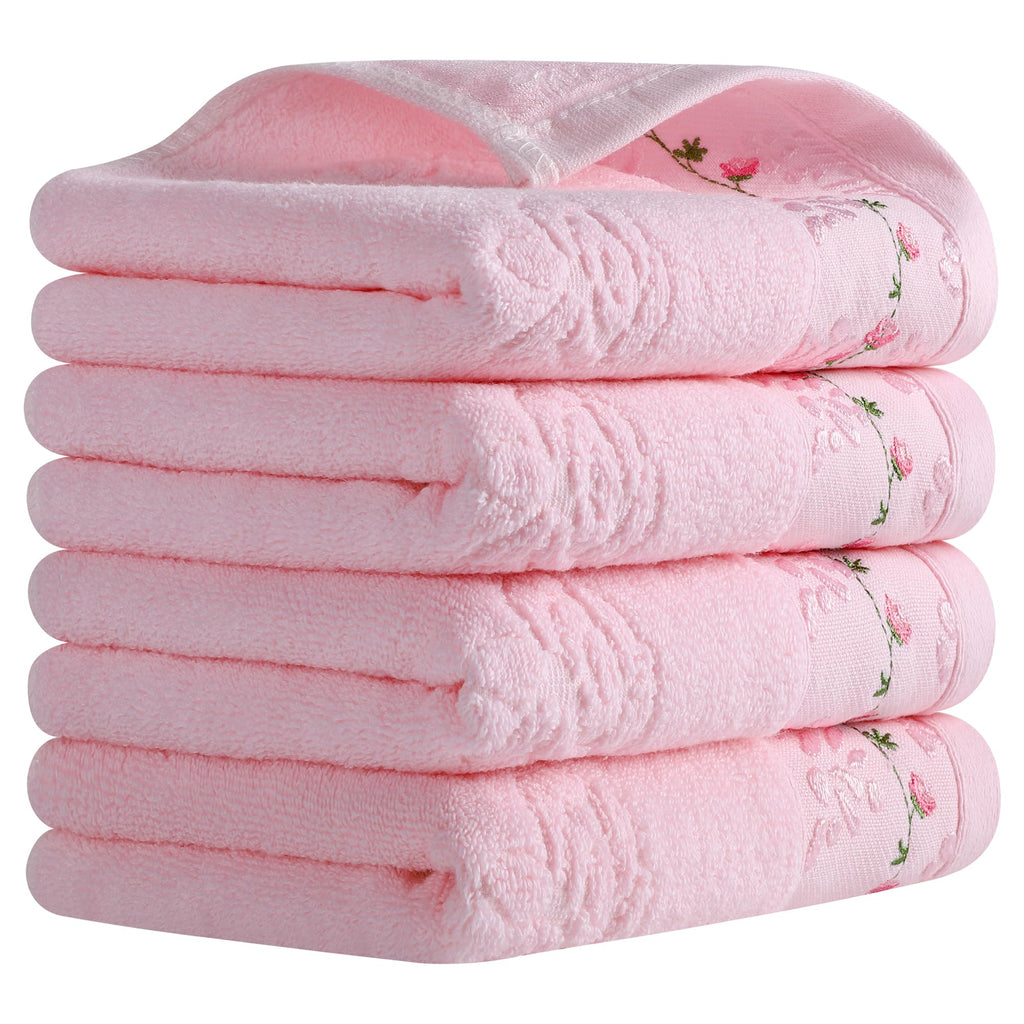 HMETOL Soft Absorbent Floral Embroidered Hand Towels for Bathroom Kitchen - image 1