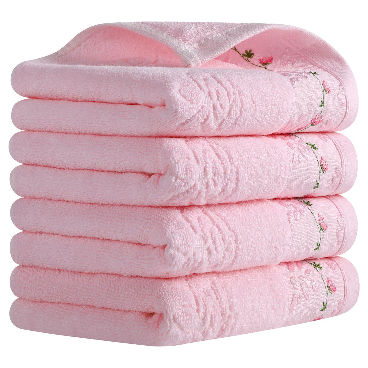HMETOL Soft Absorbent Floral Embroidered Hand Towels for Bathroom Kitchen - image 1