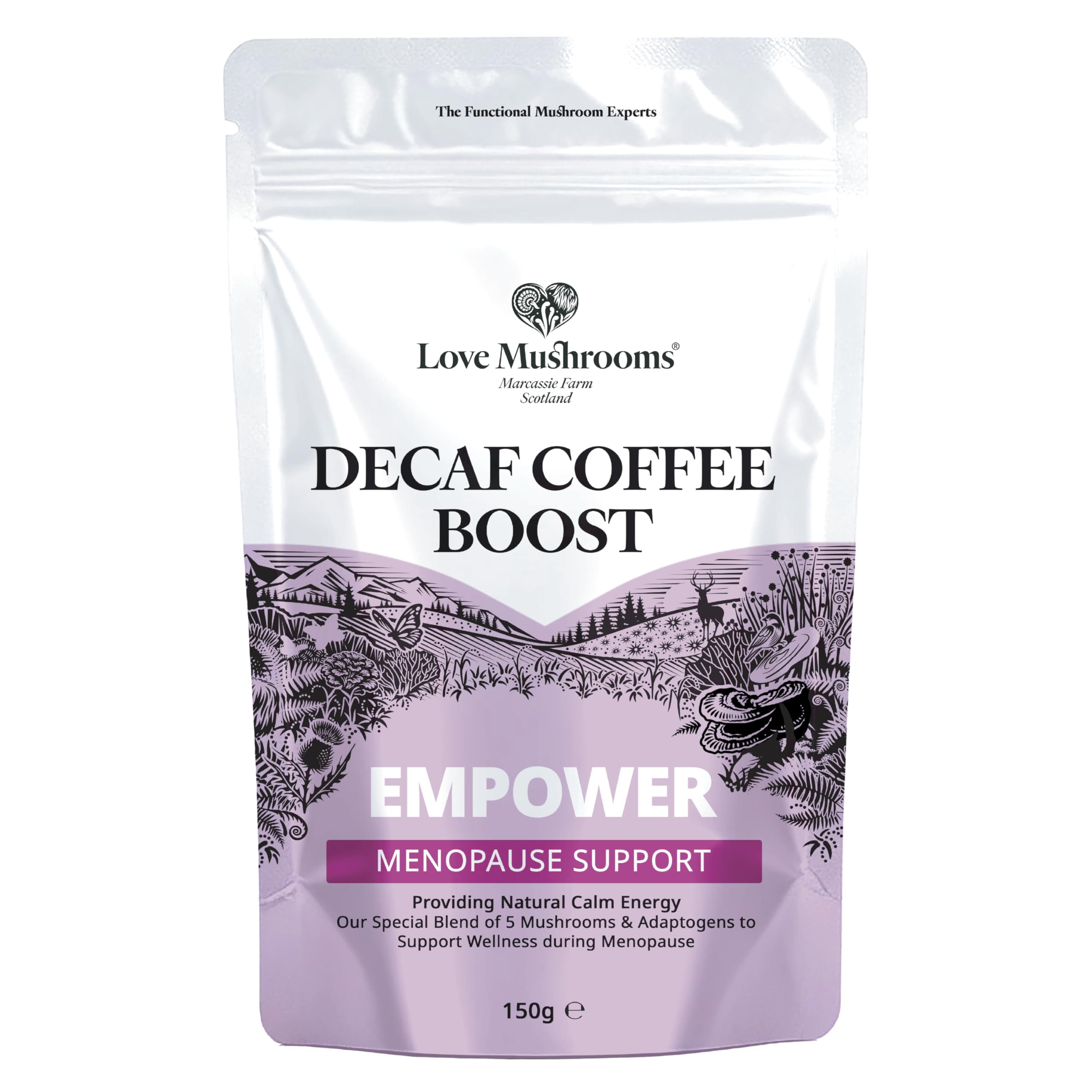 Love Mushrooms Menopause Support Decaf Coffee - 100% Arabica 150g