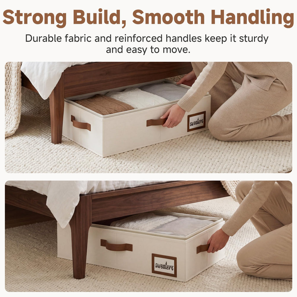 StorageWorks Underbed Storage Boxes with Lids, Under Bed Containers for Bedroom Accessories Organising Clothes Bedding - image 4