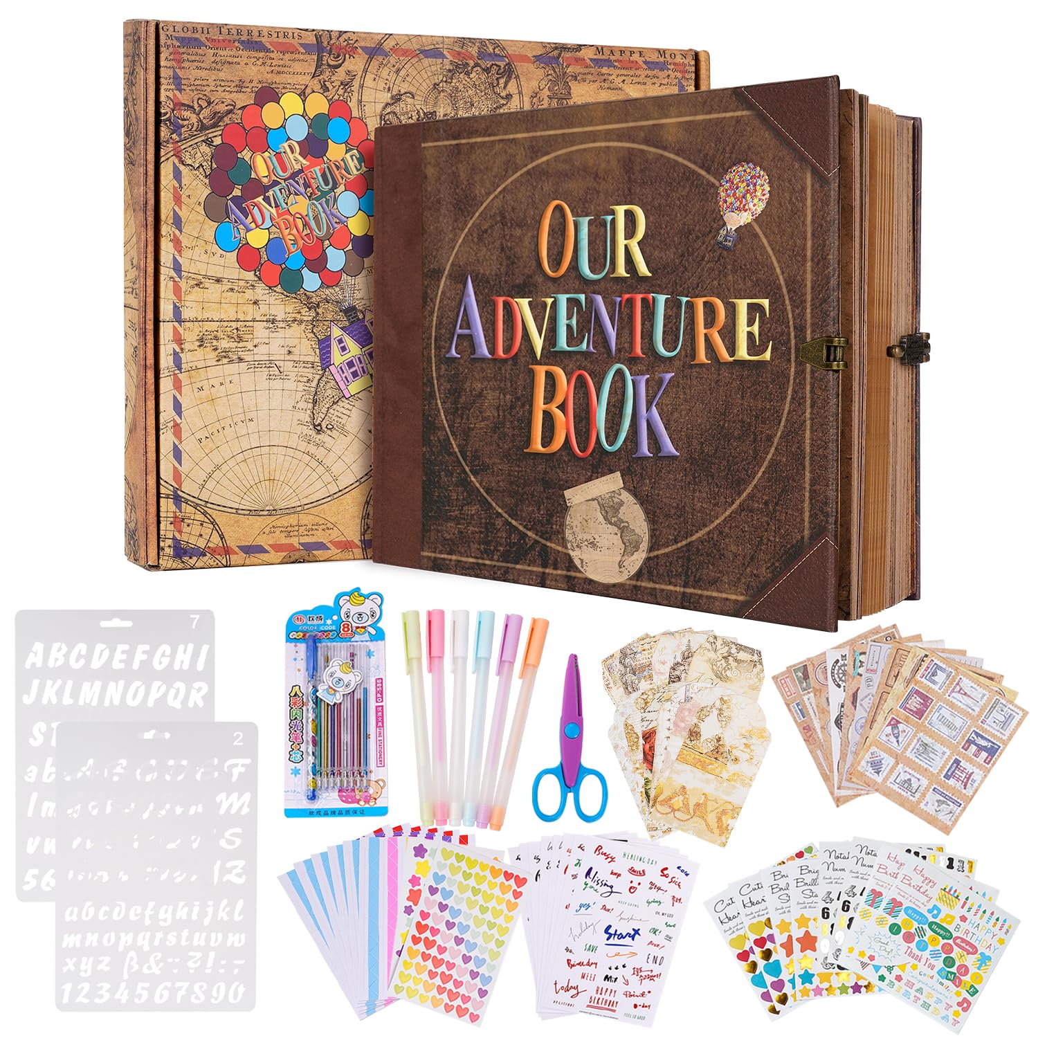 Jolof Store Our Adventure Book - 3D Retro Scrapbook Photo Album with DIY Kit