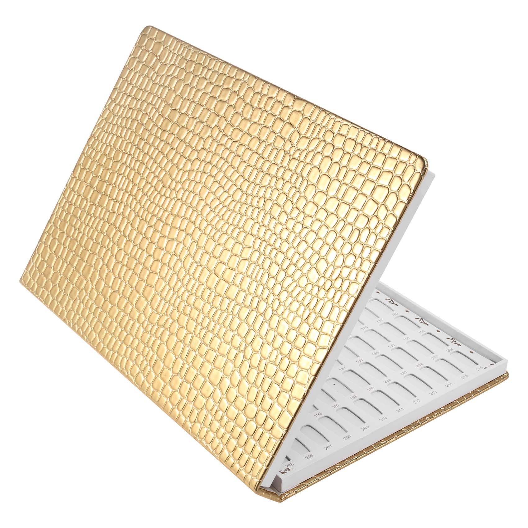 Rvvwhfn 216 Colors Nail Tips Display Book | Gold PU Leather Art Chart
