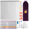 Aeelike Knitting Needles Set – 43pc Beginner Kit with Metal Hooks & Bag