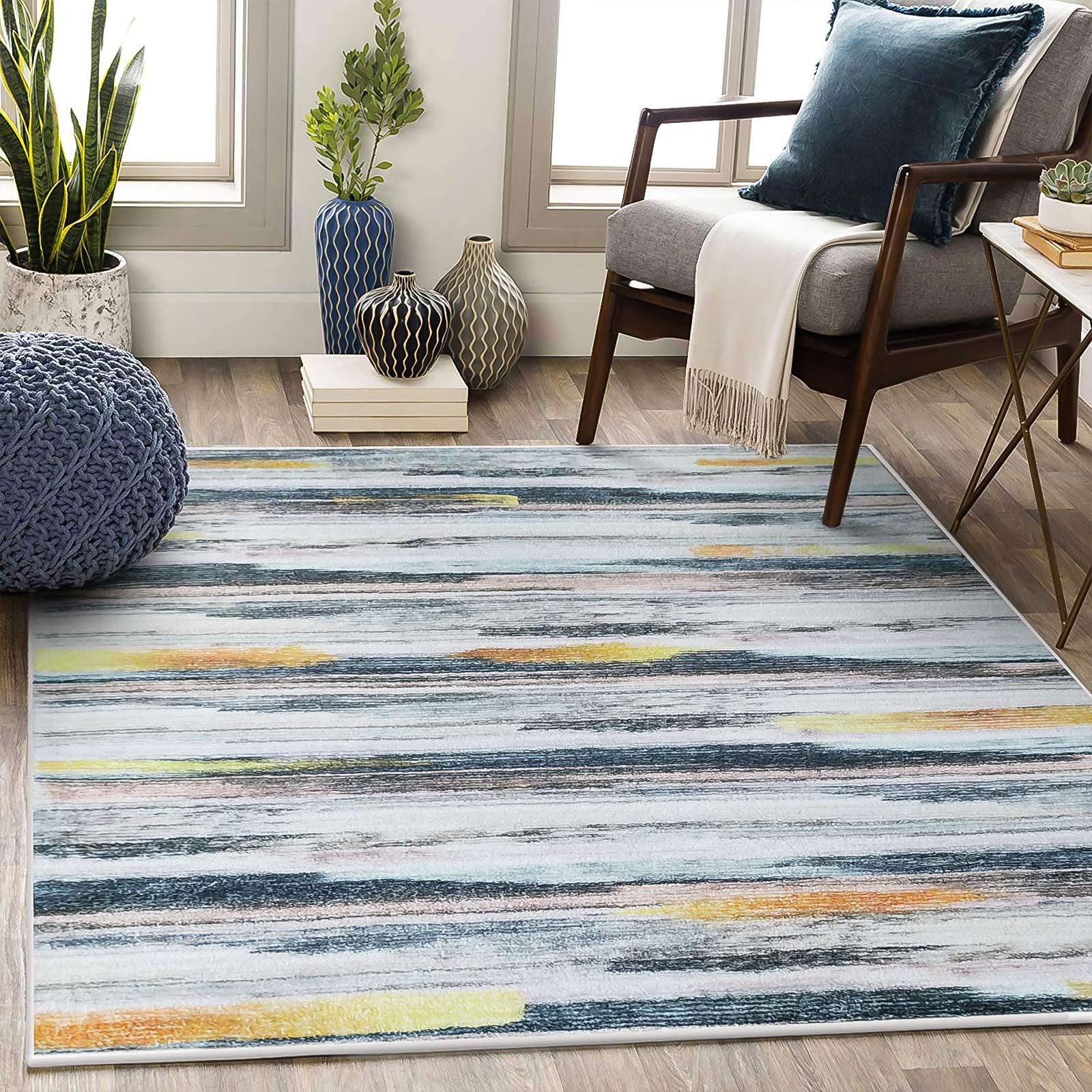 Tinyboy-hbq Shaggy Area Rug | Soft Boho Non-Slip Living Room Carpet
