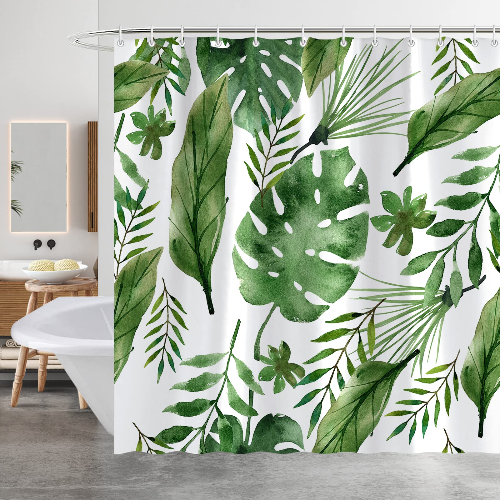 Minicoco Tropical Rain Forest Shower Curtain | Waterproof Polyester – 180x180cm