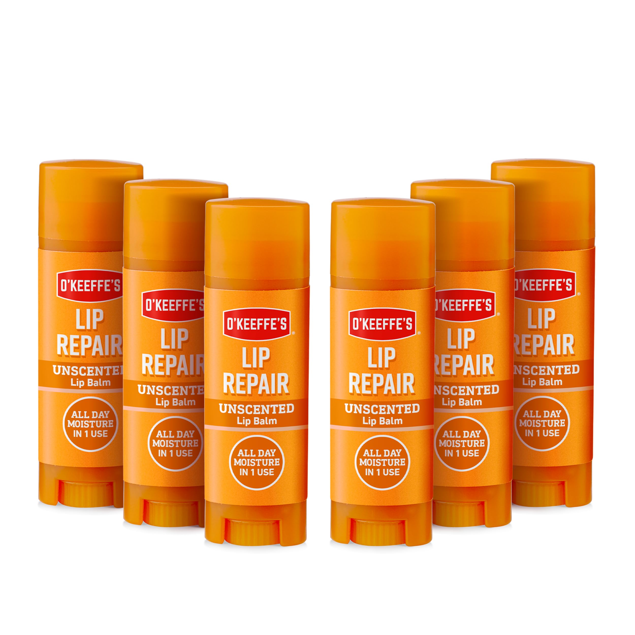 O'Keeffe's Lip Repair Unscented Lip Balm for Dry Lips - 4.2g (6 Pack)
