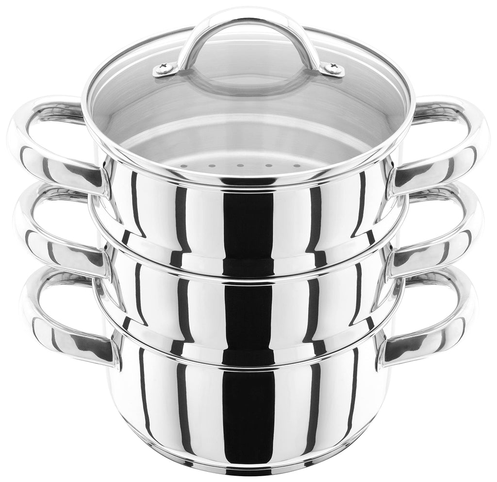 Judge 3-Tier Stainless Steel Steamer Set – 16cm Induction Ready Cookware