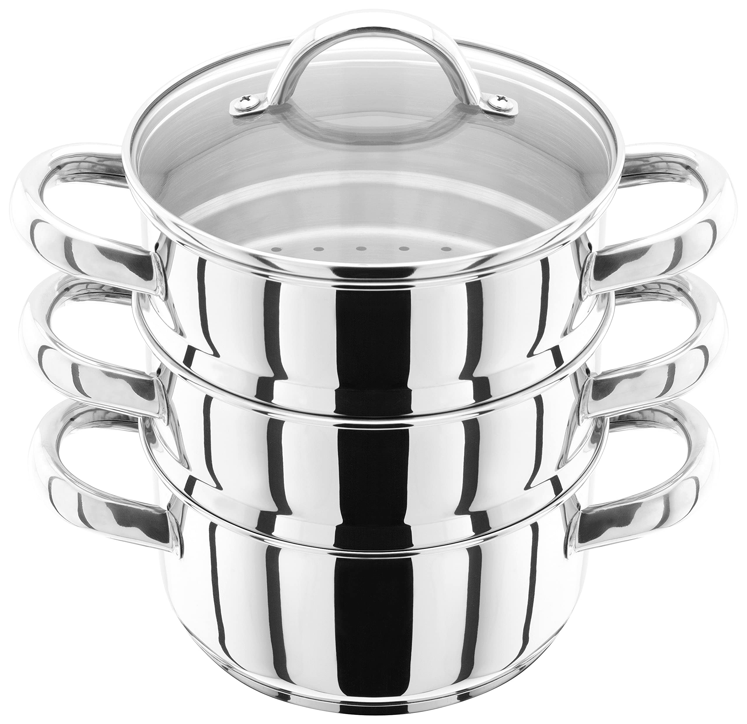 Judge 3-Tier Stainless Steel Steamer Set – 16cm Induction Ready Cookware