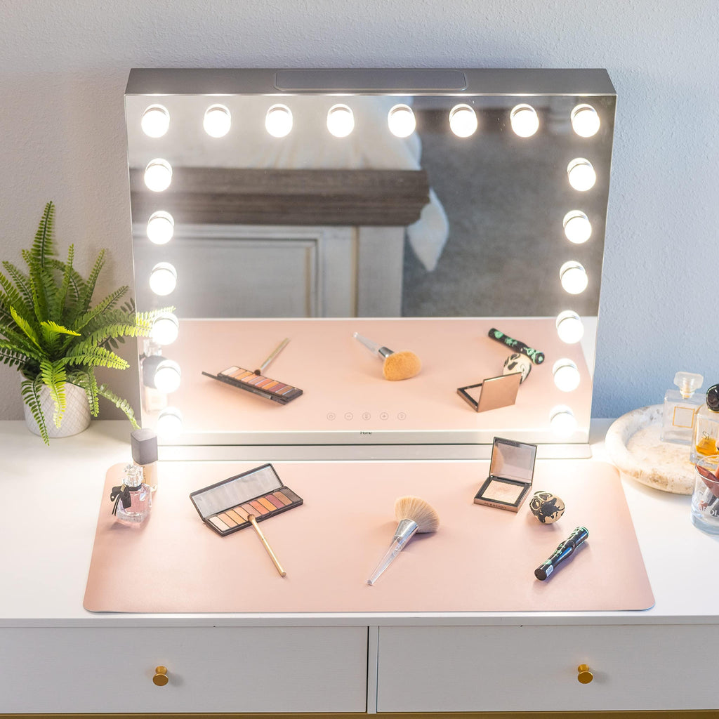 Makeup Mat for Vanity Top Protector, Cover Work Table Waterproof, Oilproof Dustproof Smooth and Soft, Pink 31.5" x 15.7" from NemoHome - image 5