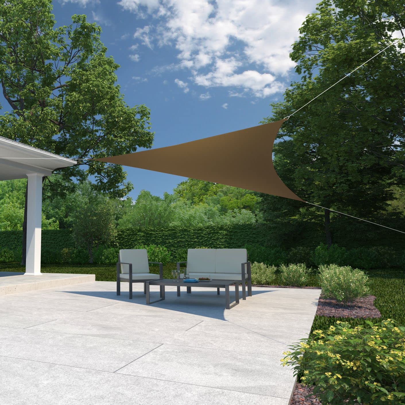 Coolaroo Triangle Shade Sail – 16.5ft Mocha UV Protection Canopy