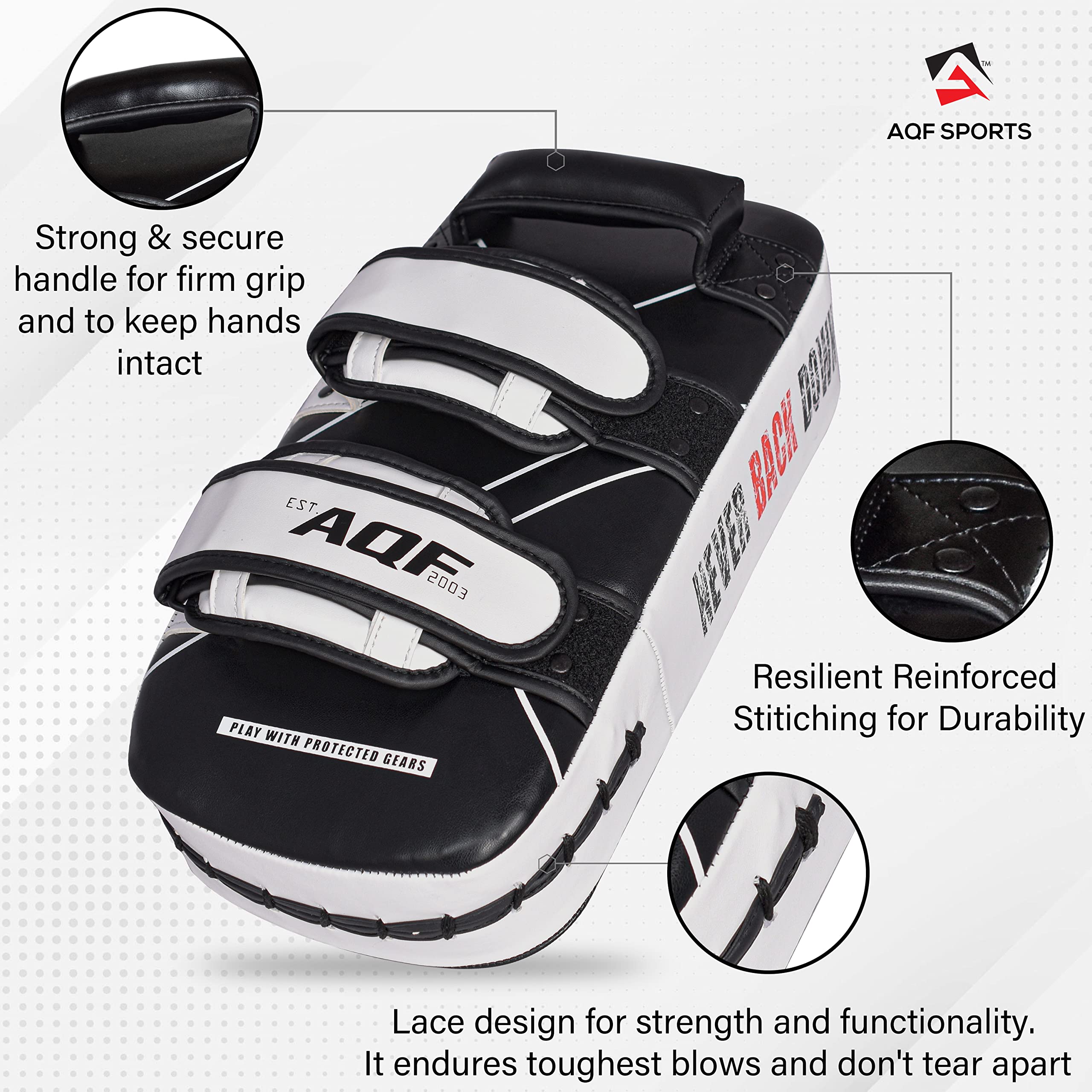 AQF Maya Hide Leather Curved Thai Kick Pads – MMA Strike Shield
