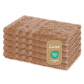 Lavea Set of 5 Guest Towels – 100% Cotton Terry, 30x50cm, Cappuccino